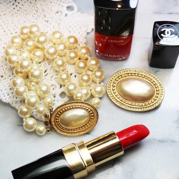 Vintage Carolee Pearl Cabochon 8-Strand Necklace - Picture 3 of 16